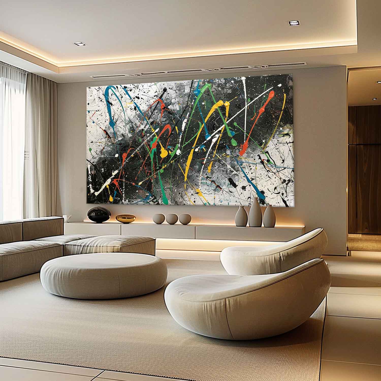 Large Pollock Abstract Art Pollock Paintings For Sale Abstract Expressionism Canvas Wall Art