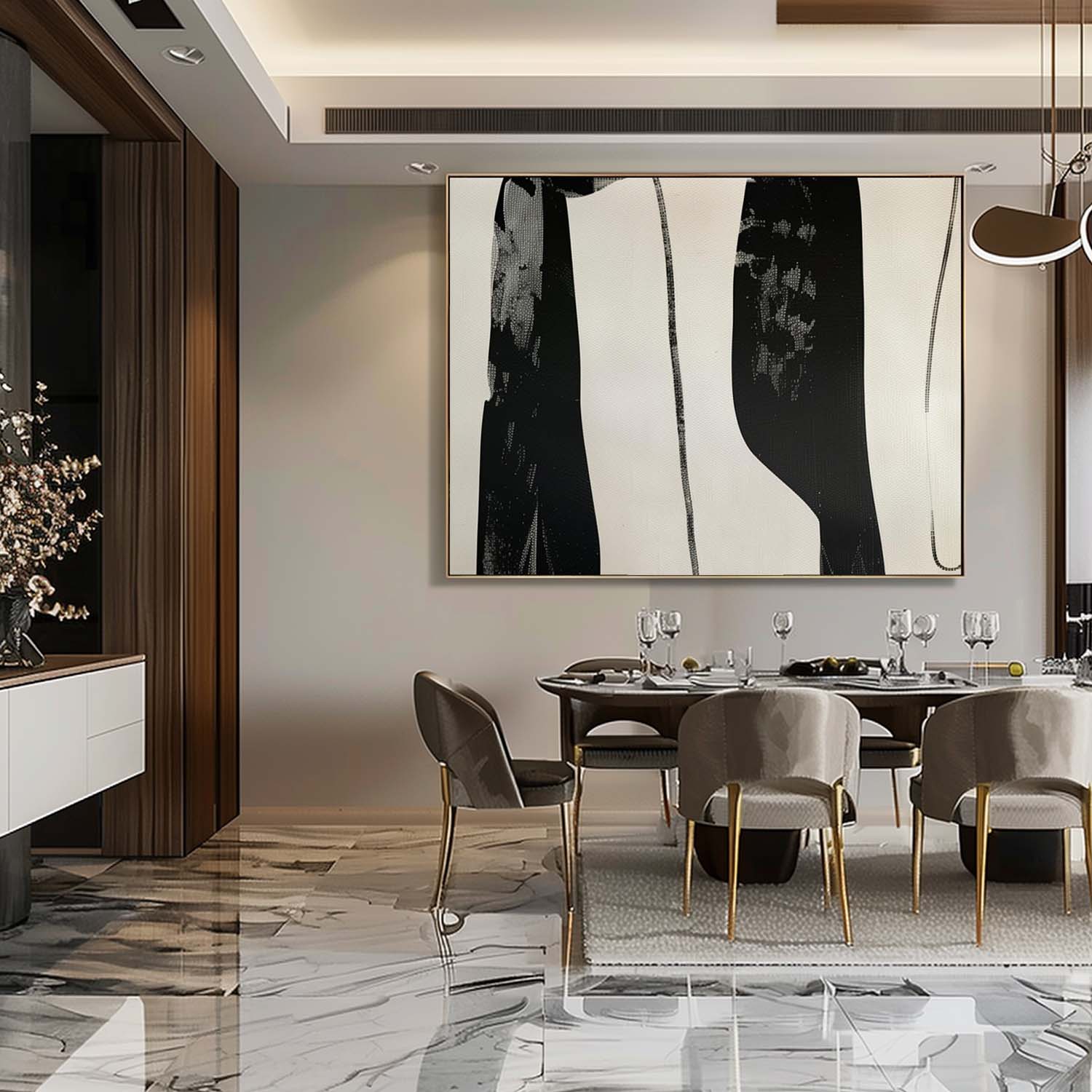 Large Black and White Minimalist Abstract Art for Sale Black and White Abstract Canvas Wall Art Decor