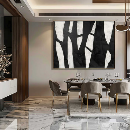 Large Black and White Minimalist Art for Sale Black and White Art on Canvas Modern Black and White Wall Art