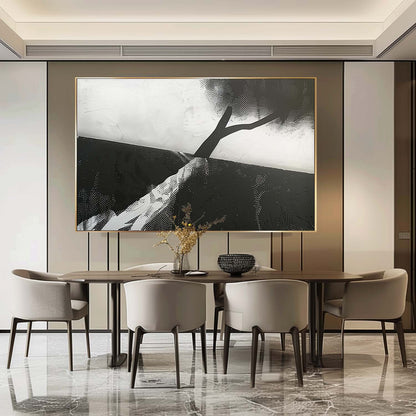 Extra Large Black and White Minimalist Abstract Art for Sale Black and White Abstract Canvas Wall Art Decor