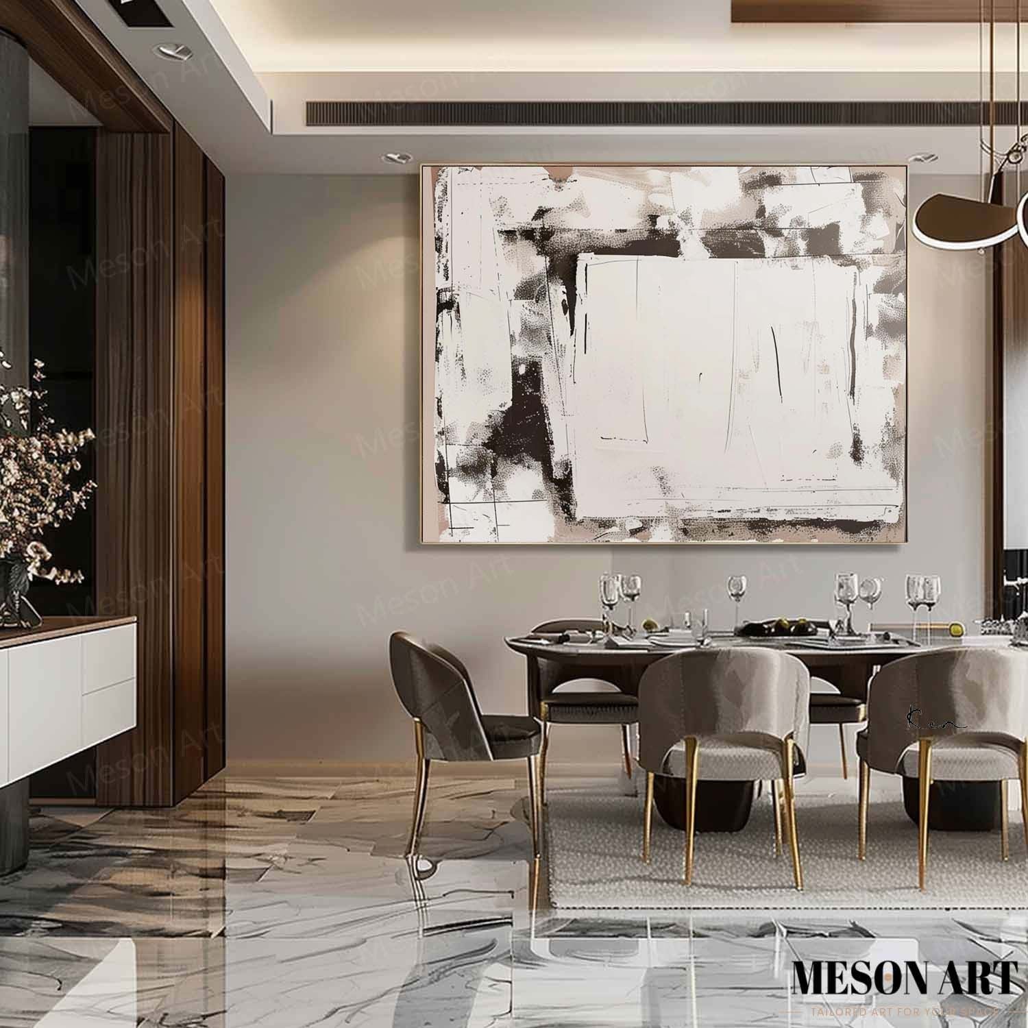 Large Gray and White Abstract Art Gray and White Abstract Oil Painting Gray and White Abstract Canvas Wall Art