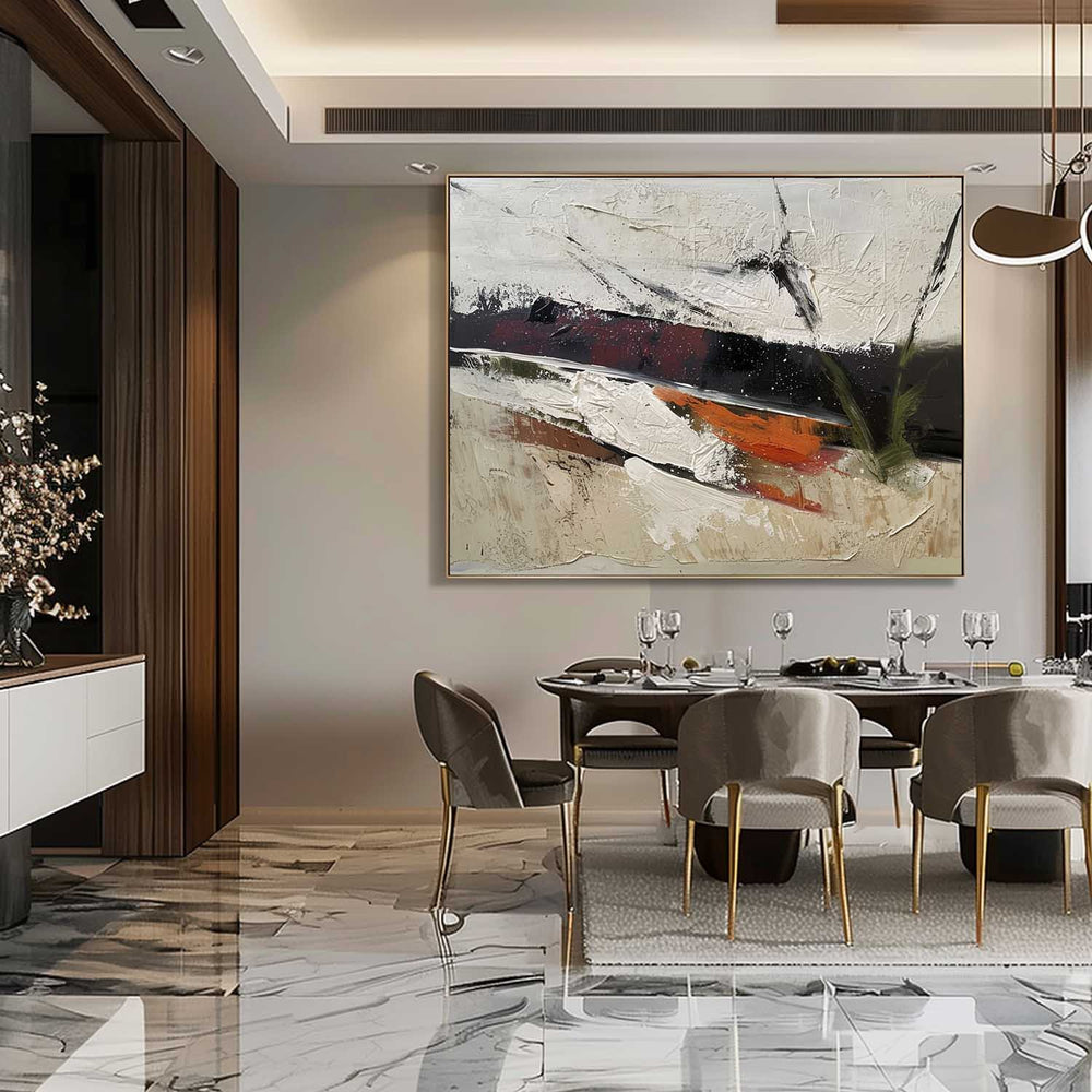 Large Neutral 3D Minimalist Canvas Wall Decor Painting Neutral Abstract ...