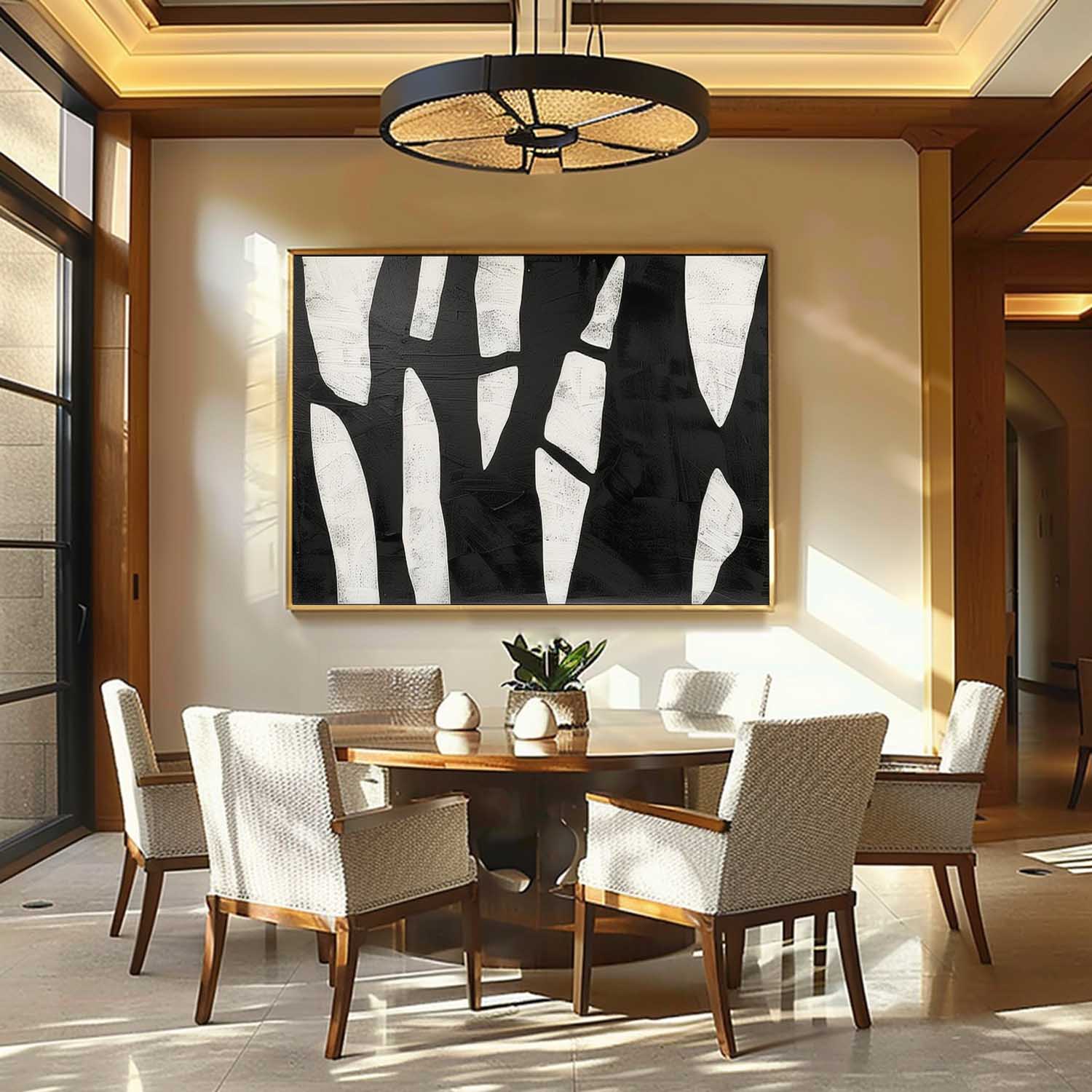 Large Black and White Minimalist Art for Sale Black and White Art on Canvas Modern Black and White Wall Art