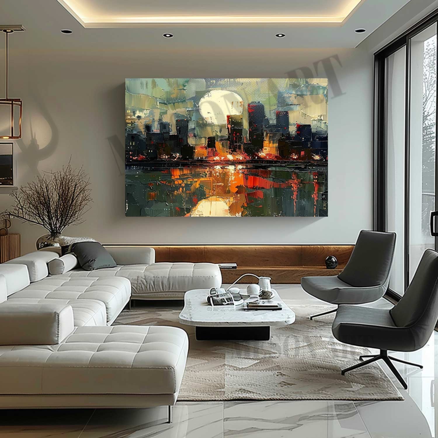 City Sunrise Abstract Colorful Painting City Sunrise Canvas Art for Sale City Sunrise Wall Art