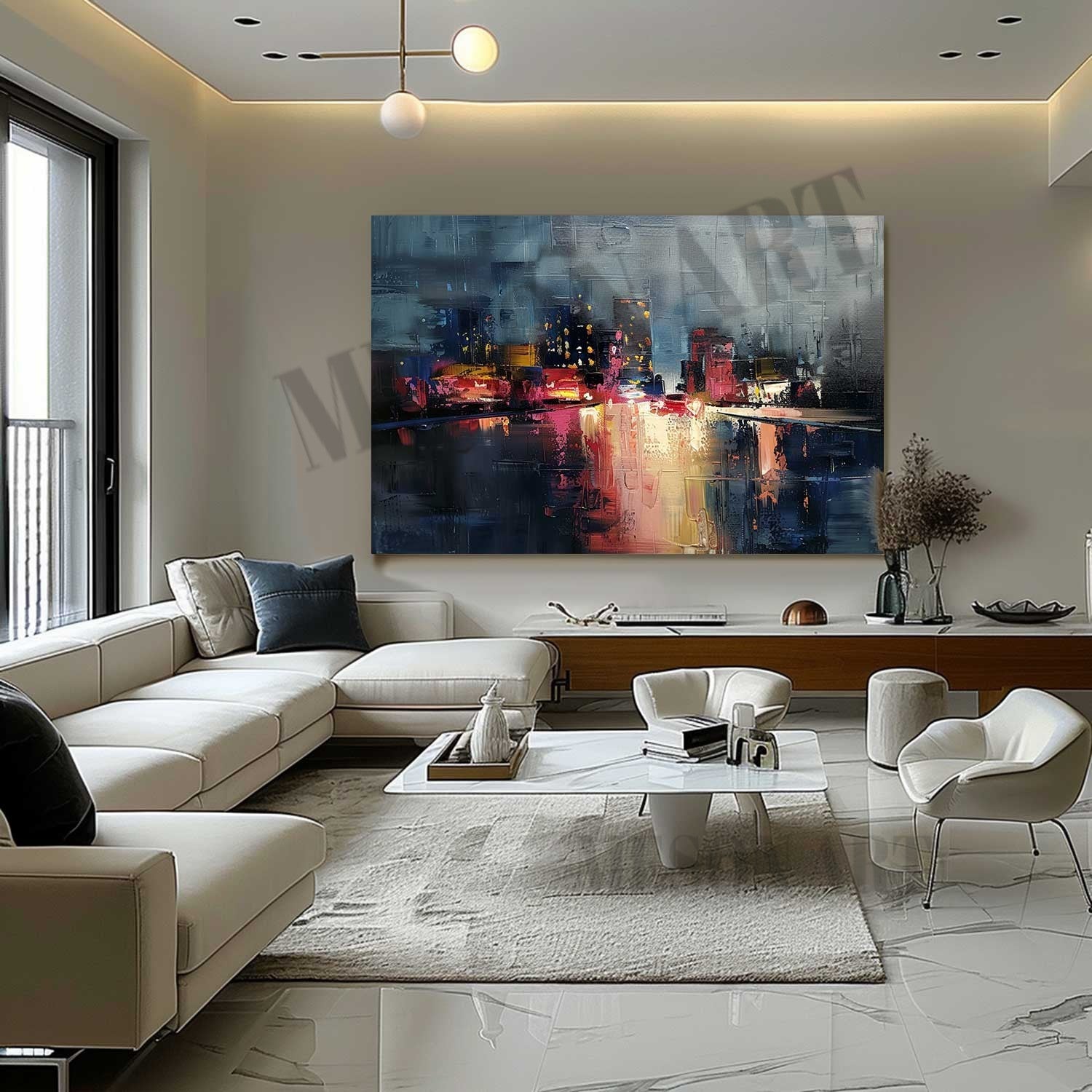 New York Night Scene Colorful Painting City Night Scene Canvas Art for Sale City Night Scene Wall Art