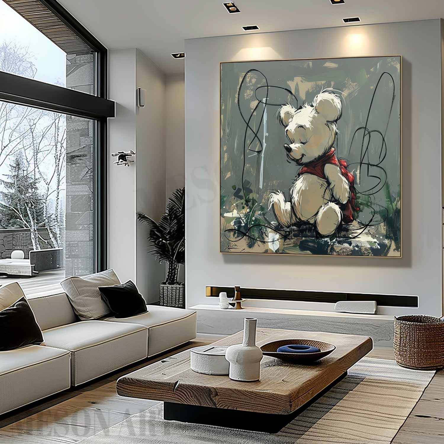 Winnie the Pooh Graffiti Canvas Wall Art Winnie Graffiti Canvas Art for Sale Winnie Paintings