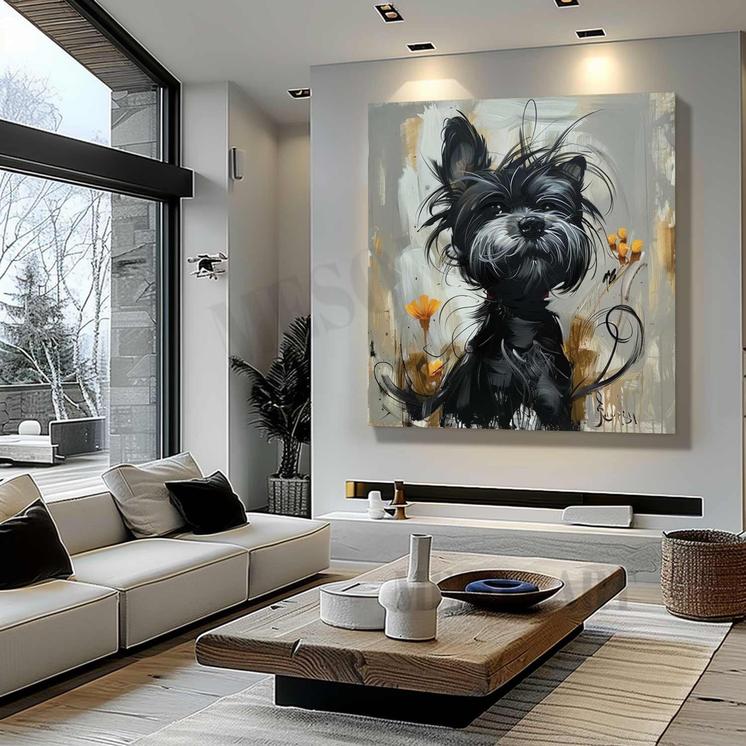 Schnauzer Portrait Art for Sale Schnauzer Portrait Canvas Wall Art Schnauzer Portrait Painting