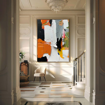 Large Colorful Texture Painting Colorful Abstract Art Canvas Colorful Modern Textured 3D Wall Art Decor