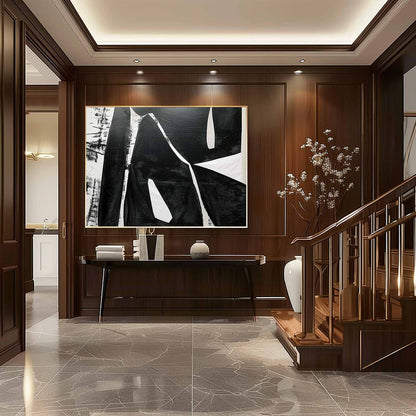 Large Black and White Minimalist Art for Sale Black and White Art on Canvas Modern Black and White Wall Art