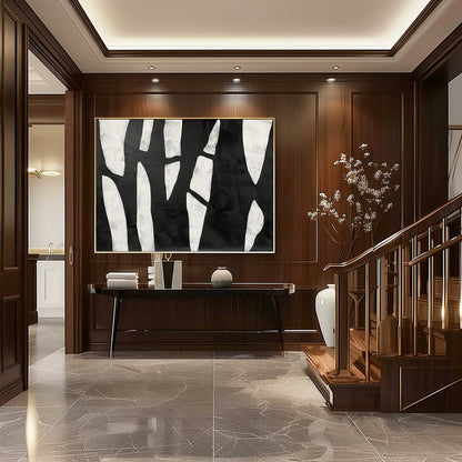 Large Black and White Minimalist Art for Sale Black and White Art on Canvas Modern Black and White Wall Art