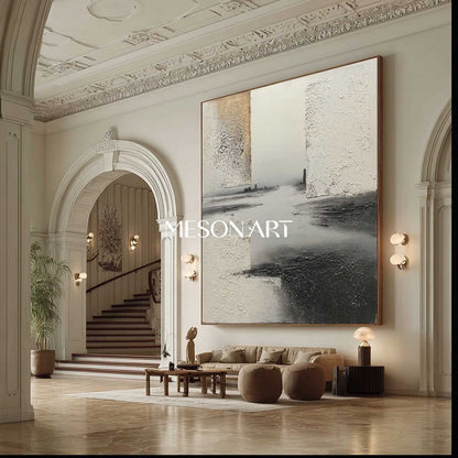 3D Grey Abstract Art Canvas For Sale Grey Minimalist Texture Painting