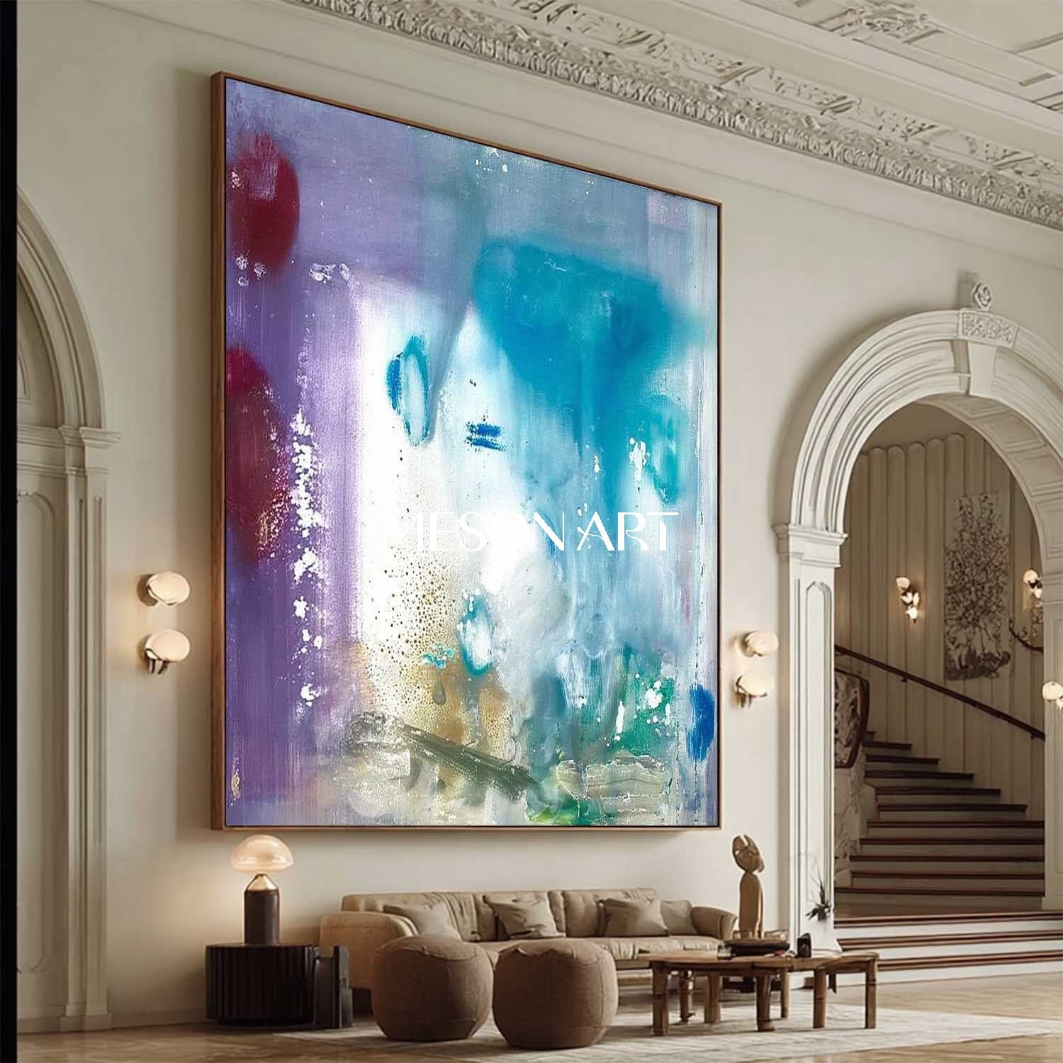 Modern Light Blue Abstract Paintings Light Blue Abstract Art for Sale