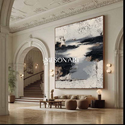 Wabi-Sabi Style Original Artwork 3D Textured Neutral Tones Painting