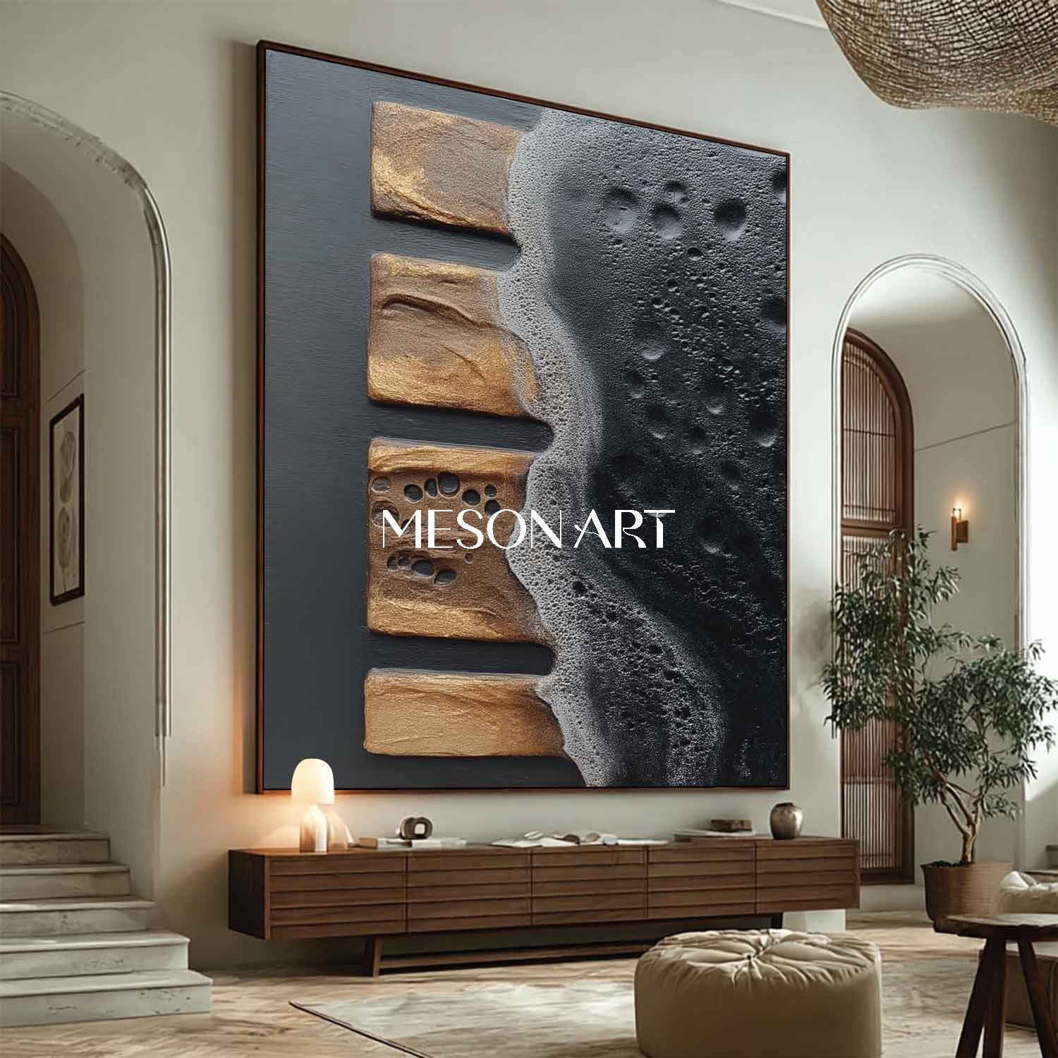 Shop Luxury Minimalist Abstract Textured Painting Hotel or Office Wall