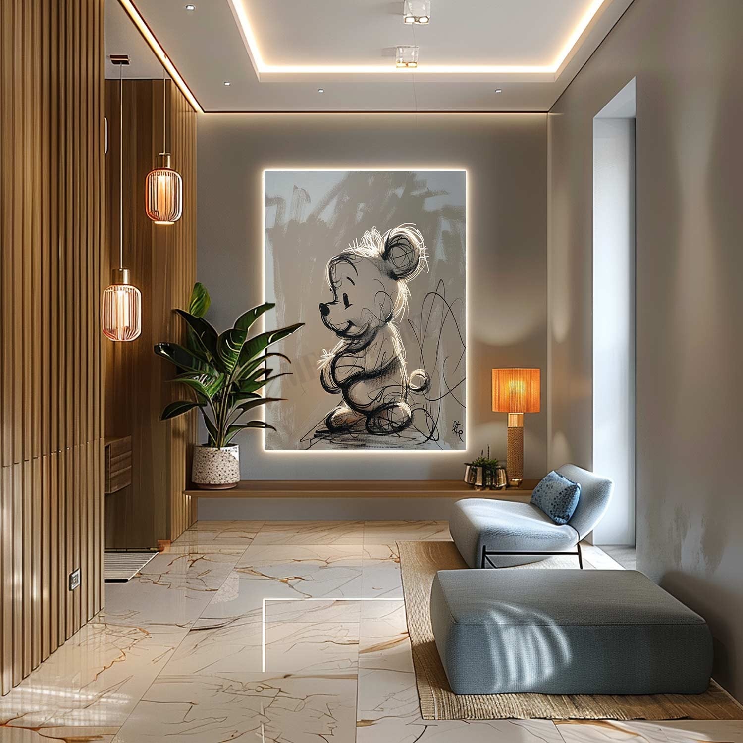 Winnie the Pooh Canvas Art for Sale Winnie the Pooh Graffiti Oil Painting Winnie Canvas Wall Art