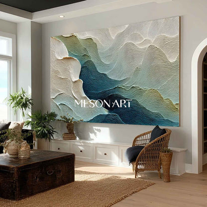 Contemporary Green Abstract Texture Painting Green Texture Canvas Art