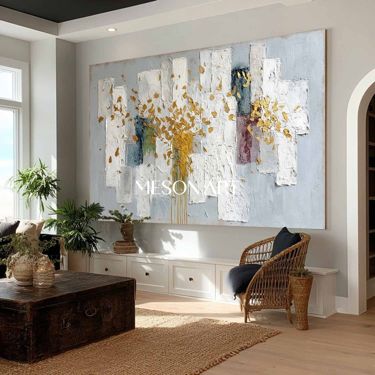 Customized Abstract Blue Modern Art Canvas for Dining Room On Sale