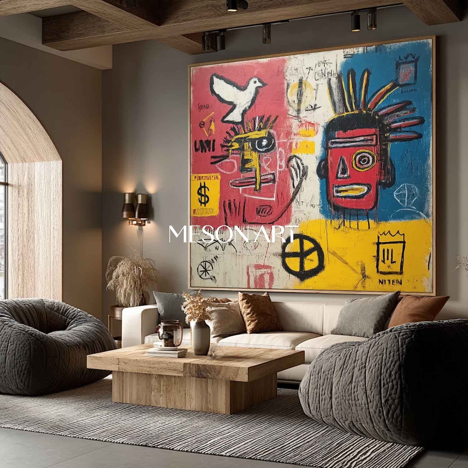 On Sale! Framed Abstract Pop Art Raw Textures Bold Colors Street Art