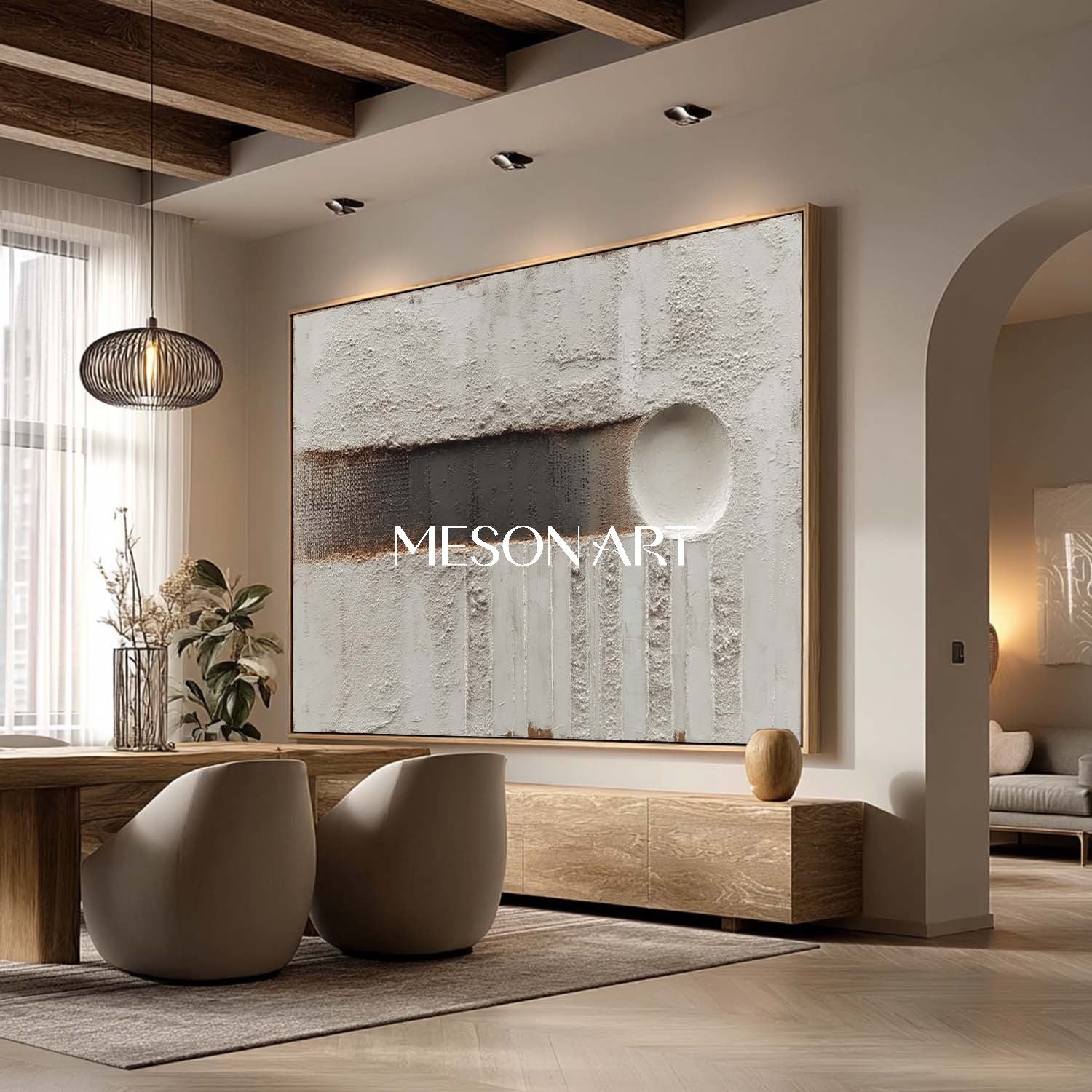 Buy Wabi-Sabi Minimalist Textured Wall Art Large Abstract Gray Canvas