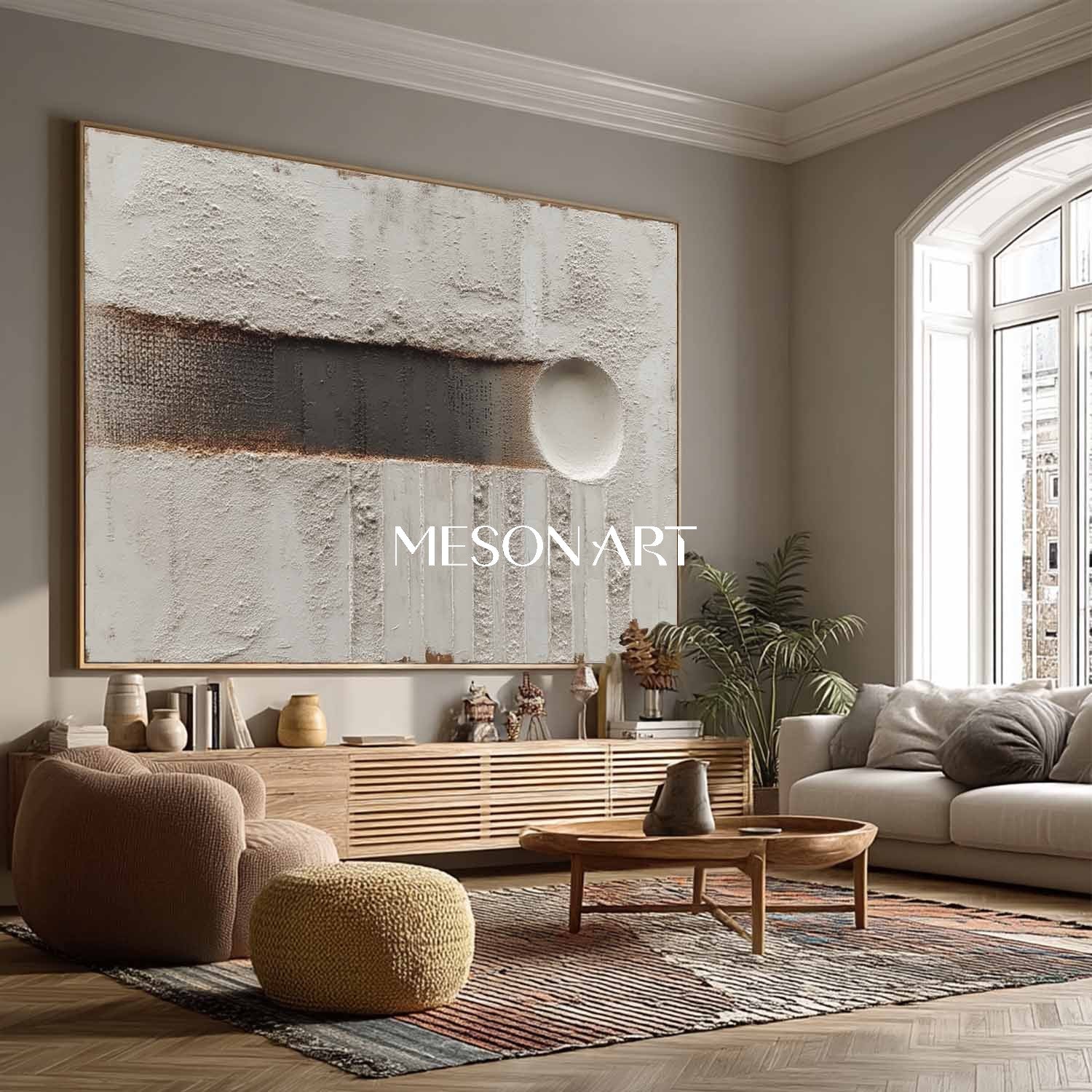 Buy Wabi-Sabi Minimalist Textured Wall Art Large Abstract Gray Canvas