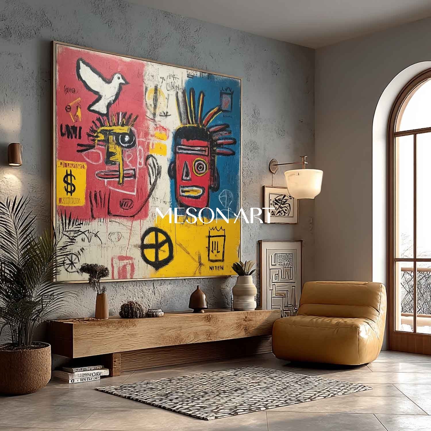 On Sale! Framed Abstract Pop Art Raw Textures Bold Colors Street Art