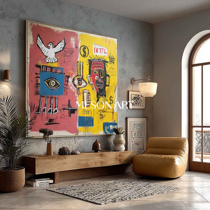 Contemporary Basquiat Street Art Canvas Basquiat Style Urban Graffiti