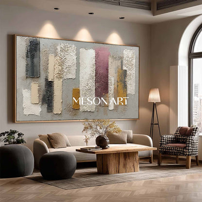 Contemporary Wabi-Sabi Geometric Art Large Colorful Wall Decor Hallway