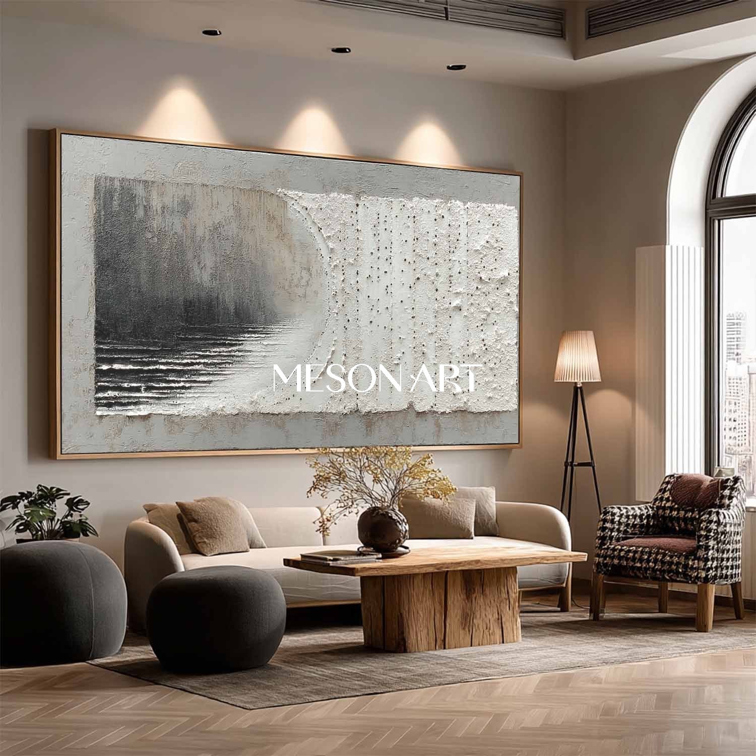 Wabi-Sabi Modern Minimalist Wall Art Heavy Impasto Neutral Painting