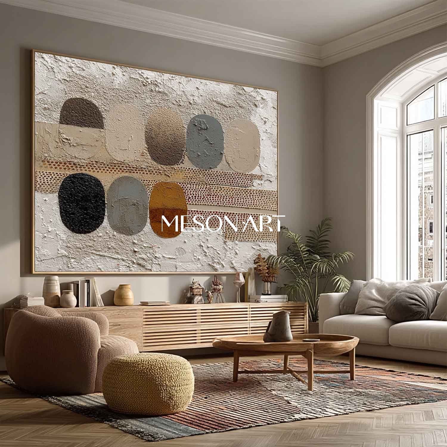 Earthy Tones Wabi-Sabi Large Canvas Textured Wall Art Free Shipping