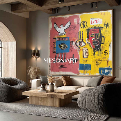 Contemporary Basquiat Street Art Canvas Basquiat Style Urban Graffiti