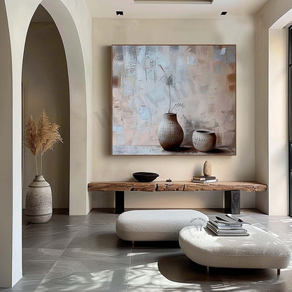 Large Ceramic Vase Art Ceramic Vase Still Life Paintings for Sale Grey Vase Canvas Wall Art Decor