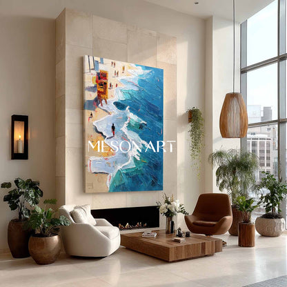 Ocean Wave Beach Abstract Canvas Art for Sale Blue and White Ocean Wave Beach Texture Wall Art Decor