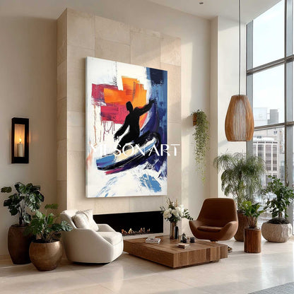 Large Surfer Pop Abstract Art for Sale Surfer Pop Canvas Wall Art Decor Surfer Abstract Painting