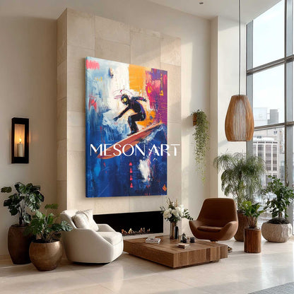 Large Cool surfer graffiti street abstract canvas art for sale Cool surfer graffiti abstract wall decor