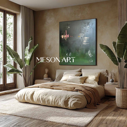 Large modern dark green abstract canvas art for sale modern minimalist wall paintings