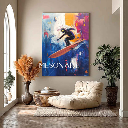 Large Cool surfer graffiti street abstract canvas art for sale Cool surfer graffiti abstract wall decor
