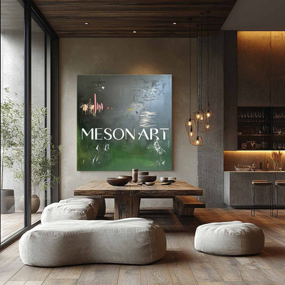 Large modern dark green abstract canvas art for sale modern minimalist wall paintings