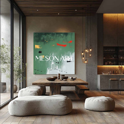 Large turquoise abstract art turquoise minimalist painting turquoise wall art decoration