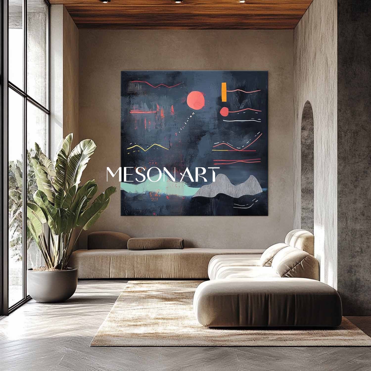 Large navy blue abstract art navy blue minimalist painting navy blue wall art decoration