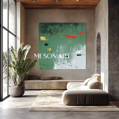 Large turquoise abstract art turquoise minimalist painting turquoise wall art decoration
