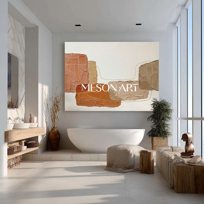 Terracotta Wall Art Earth Tone Abstract Art Southwestern Home Decor