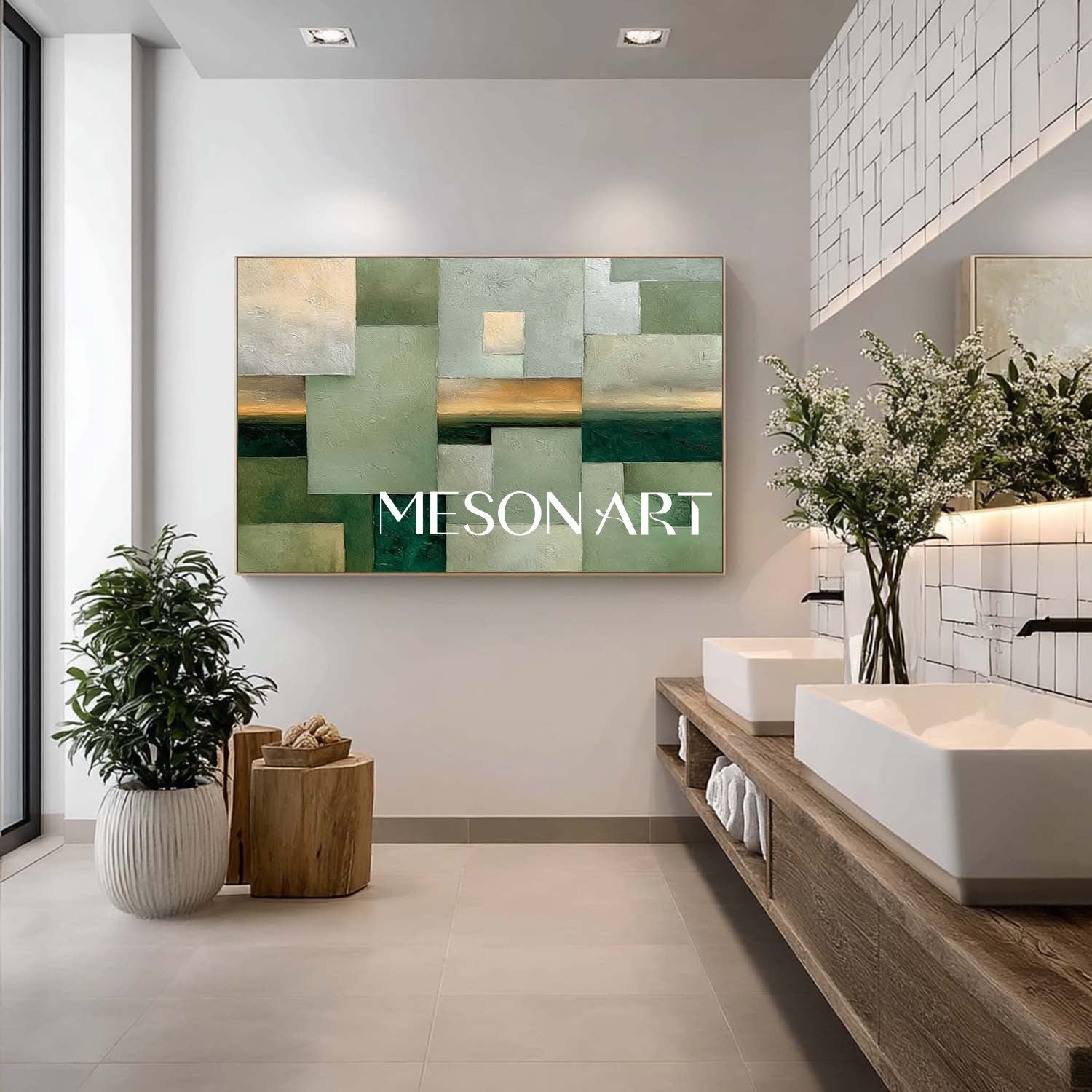 Wabi-sabi wall art brown abstract landscape painting nature canvas wall art decor for sale