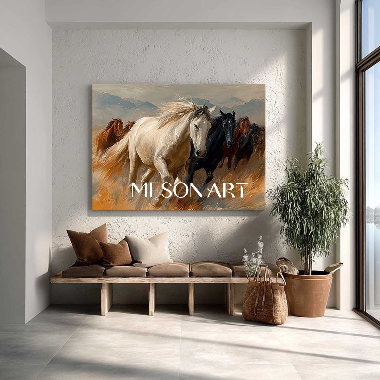 Large Running Horses Canvas Wall Art Decor For Sale Running Horses Painting Horses Art