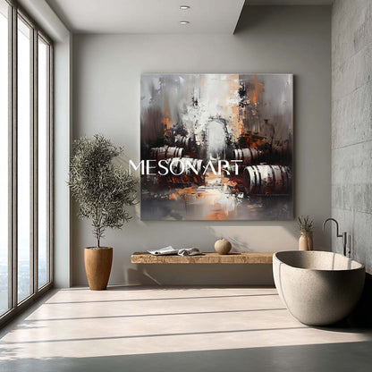 Large Red Wine Barrel Abstract Canvas Art for Sale Winery Wine Cabinet Wall Art Decoration