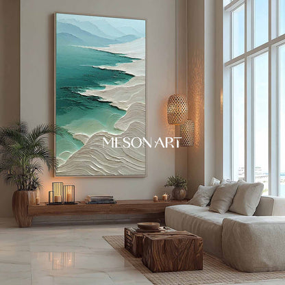 Large White Snow Abstract Texture Canvas Wall Art Painting Decoration