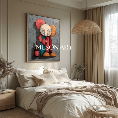 Modern Red Wine Pop Abstract Art Red Wine Modern Abstract Canvas Wall Art for Sale