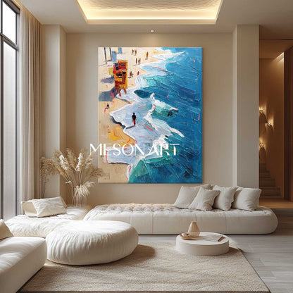 Ocean Wave Beach Abstract Canvas Art for Sale Blue and White Ocean Wave Beach Texture Wall Art Decor