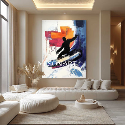 Large Surfer Pop Abstract Art for Sale Surfer Pop Canvas Wall Art Decor Surfer Abstract Painting