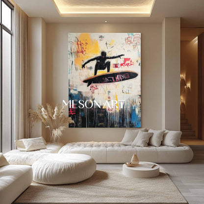 Large Cool Surfer Graffiti Abstract Canvas Art for Sale Cool Surfer Abstract Wall Art Decor