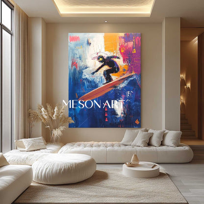 Large Cool surfer graffiti street abstract canvas art for sale Cool surfer graffiti abstract wall decor